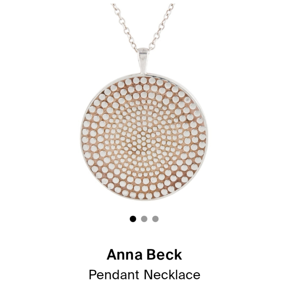 Anna Beck Classic 18k Gold and .925 Sterling Silver Disc Pendant